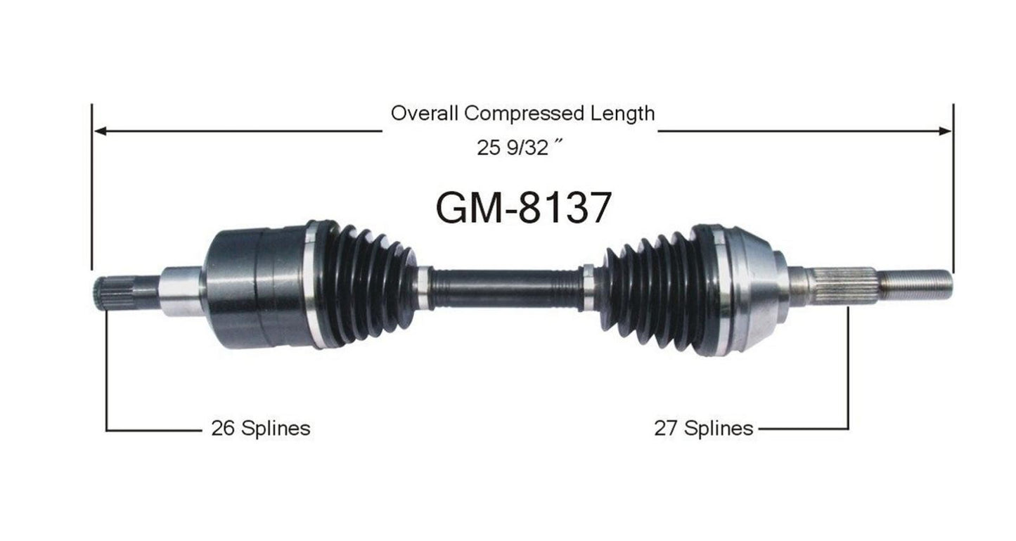 Driver Side CV Axle Shaft Fits Chevy & GMC Trucks 97-05 ZR2 Performance Pkge