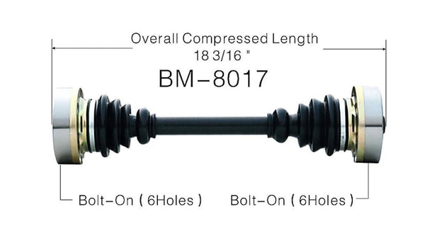 Eje de transmisión CV trasero izquierdo o derecho para BMW 525i 530i 535i 1989-1995