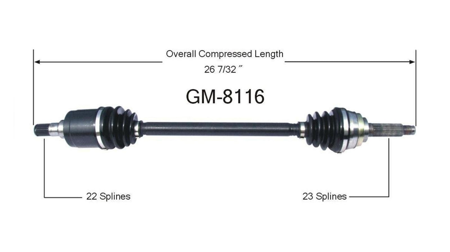 Front CV Drive Axle Shaft Fits Chevrolet Sprint 1985-88 Manual Transmission