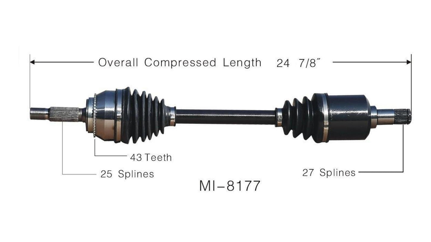 New CV Drive Axle Shaft Fits Mitsubishi Outlander FWD 2003-06 Front D