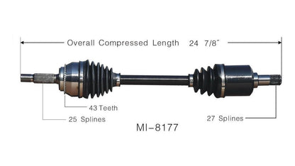 New CV Drive Axle Shaft Fits Mitsubishi Outlander FWD 2003-06 Front D
