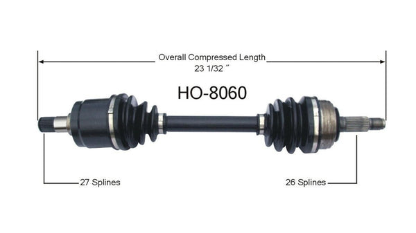 New CV Drive Axle Shaft Fits Acura Integra 1986-89 Front Passenger Side