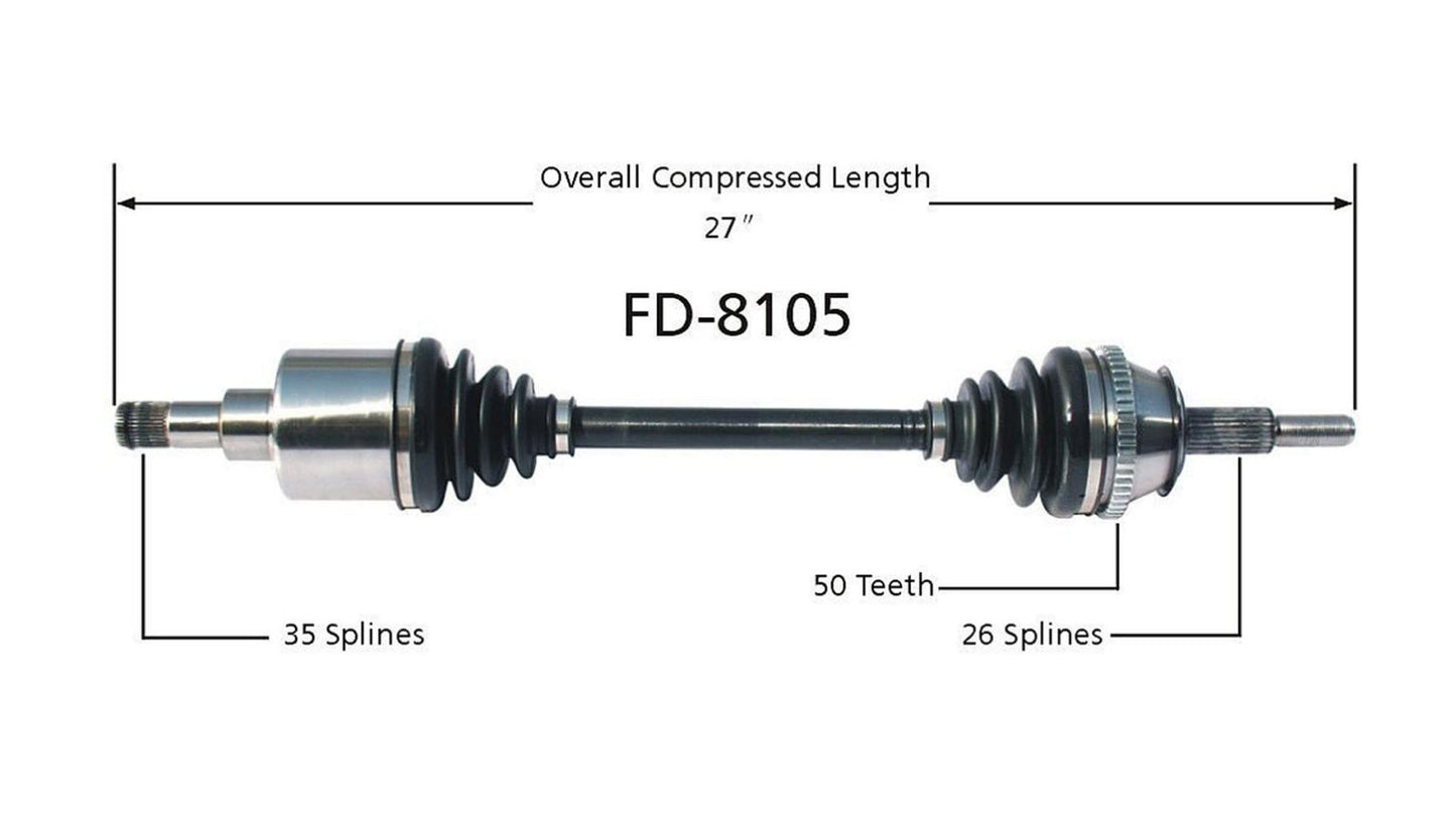 Brand New Front Passenger Side CV Axle Fits Windstar 01-03