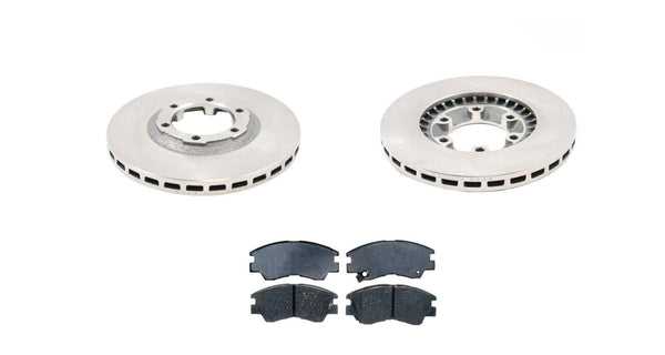 for 87-93 D50 RWD 87-96 Mighty MAX Rear Wheel Drive Front Brake Rotor Brake Pads