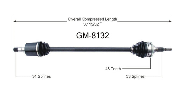 Nuevo eje de transmisión CV para Chevrolet Cavalier Sunfire 1995-99 delantero P