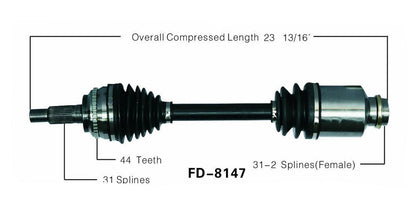 New CV Drive Axle Shaft Fits Edge AWD MKX AWD 07-13 CX-7 AWD 2007-11 Front P