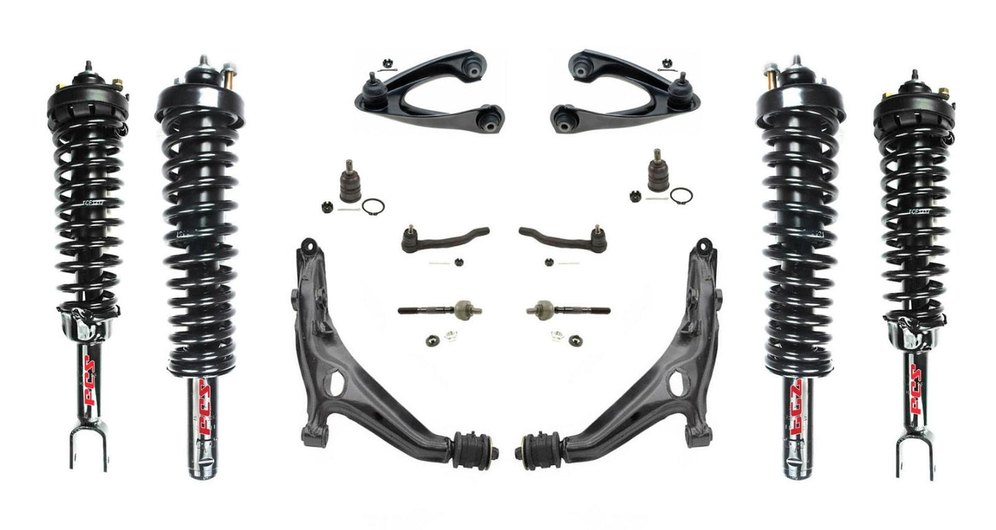 96-00 Civic Upper & Lower Control Arm With Ball Joints Tie Rods Struts 14Pc KIT