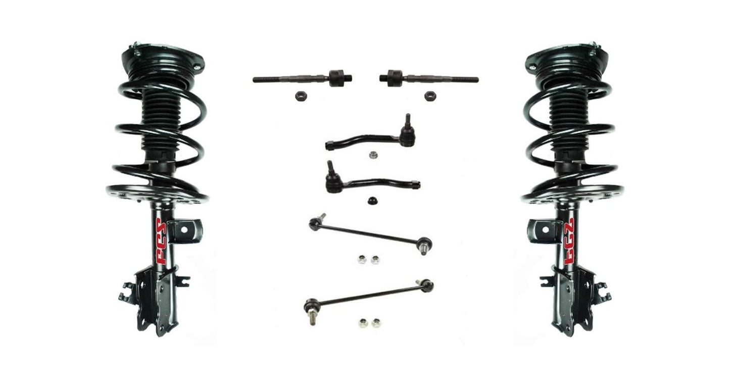 Front Complete Struts Sway Bar Liks and Tie Rods for Nissan Altima 3.5L 07-12