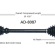 Front Left CV Axle Shaft for 00-04 Audi A6 Quattro 2.7L Manual Transmission