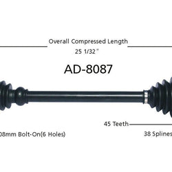 Front Left CV Axle Shaft for 00-04 Audi A6 Quattro 2.7L Manual Transmission