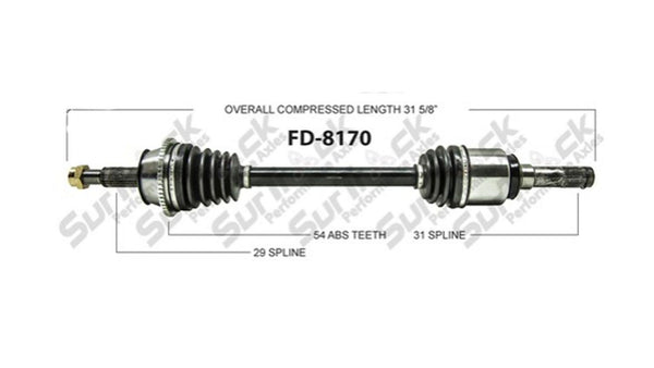 FD8170 New Rear Drivers Side CV Drive Axle Call Check Info