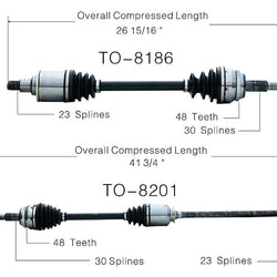 Front Complete CV Drive Shaft Axles for Toyota Sienna All Wheel Drive 4x4 04-10