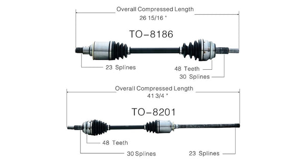 Front Complete CV Drive Shaft Axles for Toyota Sienna All Wheel Drive 4x4 04-10