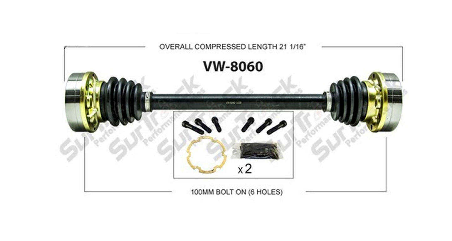 SurTrack VW-8060 Eje CV - Nuevo, trasero izquierdo para 411 412 Vanagon