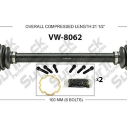 SurTrack VW-8062 CV Axle Shaft Rear Right/Left Fits Vanagon 1980-1982 M/T ONLY!!