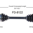 SurTrack FD-8122 CV Axle Shaft - New, Front Left Fits Montegro & Five Hundred