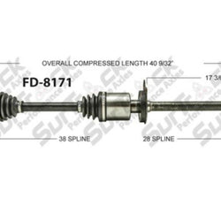 Front New CV Drive Axle Shaft Five Hundred Montego FWD F21 Only Passenger Side