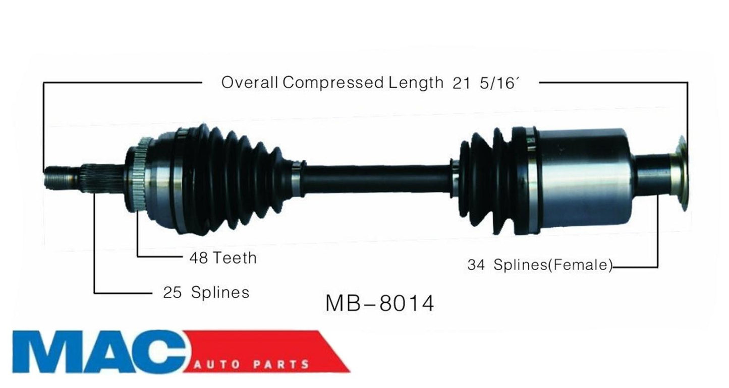 SurTrack MB-8014 CV Axle Shaft - New, Front Left Fits Mercedes Benz E320