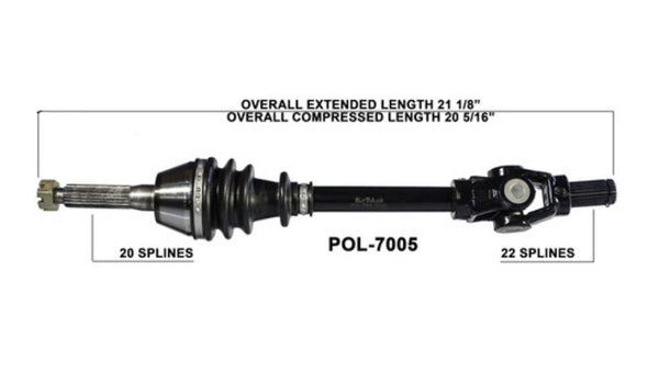 POL7005 (1) L or R Front CV Shaft Assembly Fits Polaris Sportsman 400 500 700