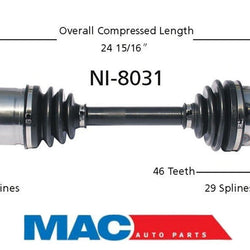 CV Drive Axle Shaft Fits Infiniti I30 Nissan Maxima 1995-99 Front Driver Side MT
