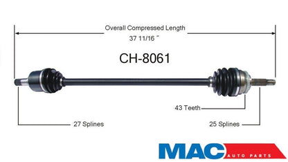 CH-8061 CV Axle Shaft - New, Front Right Fits Sebring Galants Status Eclipse