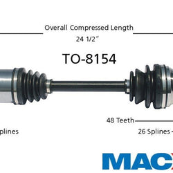 Eje de transmisión CV delantero izquierdo compatible con tracción delantera Toyota Rav4 con ABS de 4 ruedas