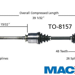 SurTrack TO-8157 Eje CV - Nuevo, delantero derecho RAV4 01-05 AWD 