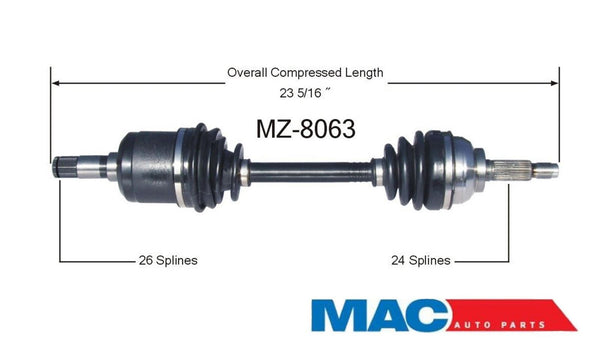 Nuevo eje de transmisión CV para Mazda 323, Mercury Capri (Turbo) 1988-94 delantero D