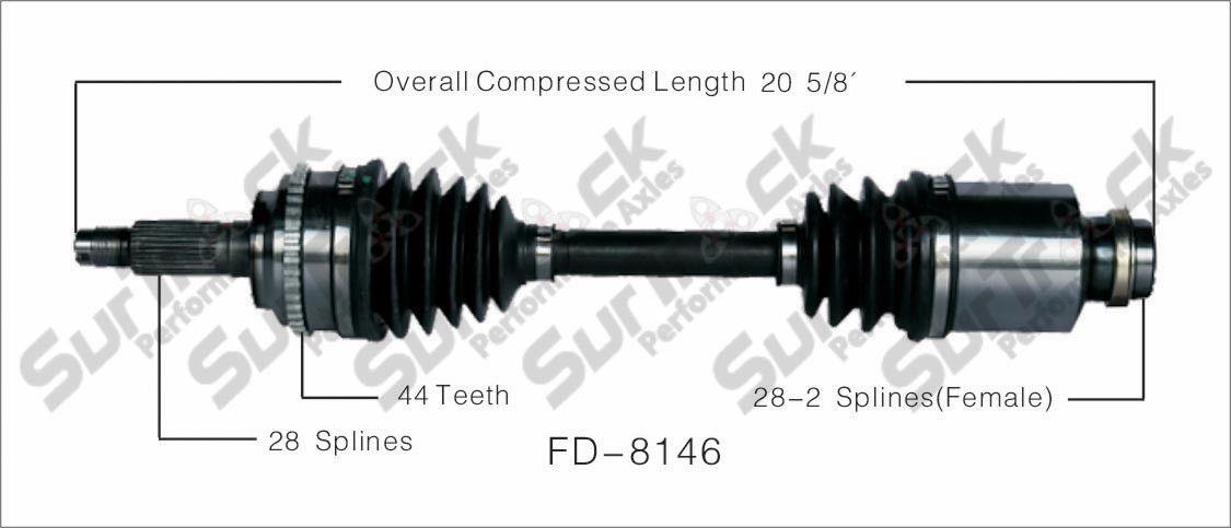 Se adapta al eje Fusion 6 velocidades automático SurTrack FD-8146 CV - Nuevo, delantero derecho 