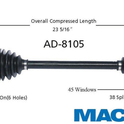Nuevo eje de transmisión CV para Audi A4 QUATTRO 02-08 lado del conductor delantero M/T NO FTZ