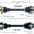 Nuevo juego del lado del conductor y del pasajero EUROVAN 93-01 VW-8055 VW-8054