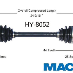 Eje SurTrack HY-8052 CV - Nuevo, delantero izquierdo para Accent 00-05 M/T