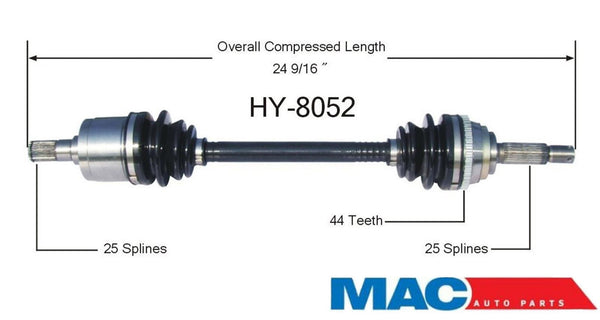 Eje SurTrack HY-8052 CV - Nuevo, delantero izquierdo para Accent 00-05 M/T