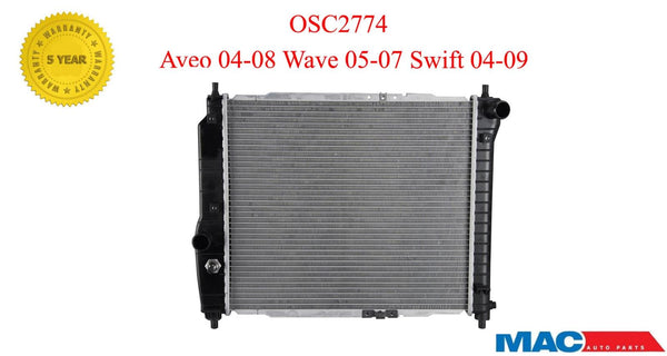Radiador de refrigeración OSC 2774 compatible con Aveo Swift Wave sin CA