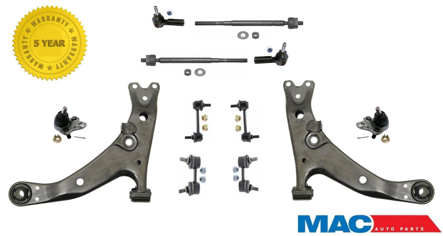 Kit de chasis de 12 piezas, brazos de control inferiores, juntas esféricas para Corolla 96-02 