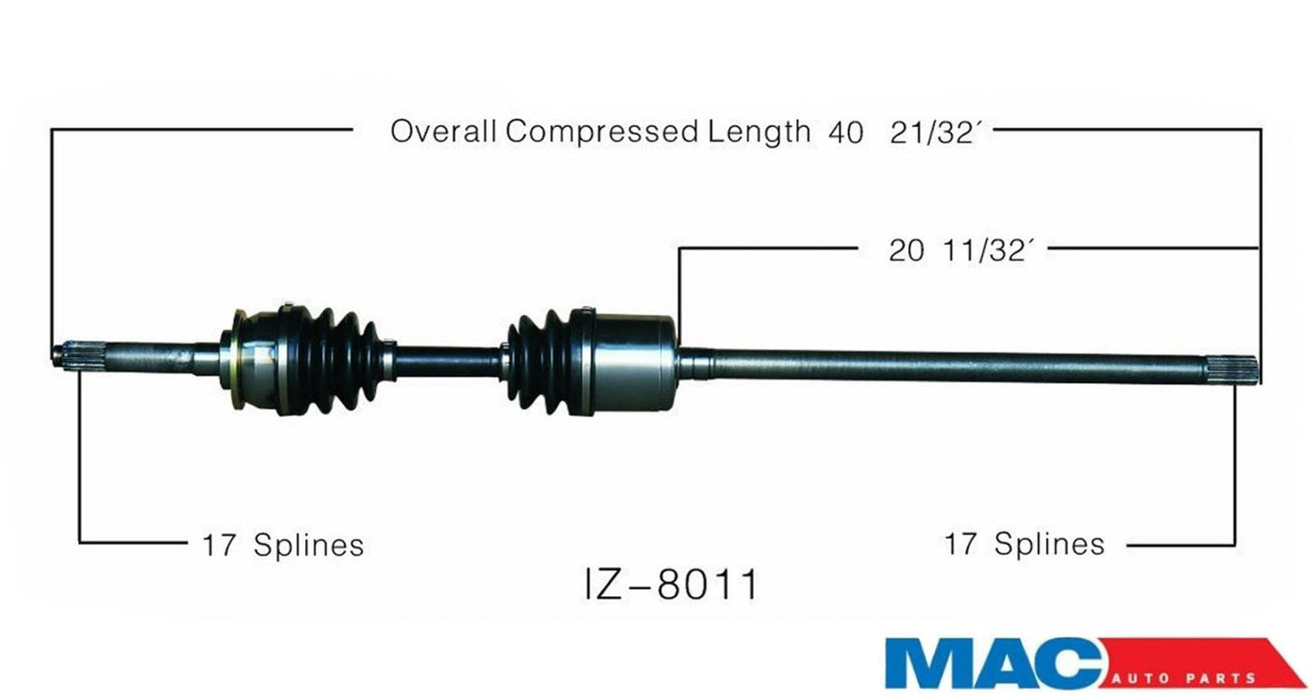 CV Drive Axle Shaft Fits Isuzu Vehicross 99-01 Front Driver Side