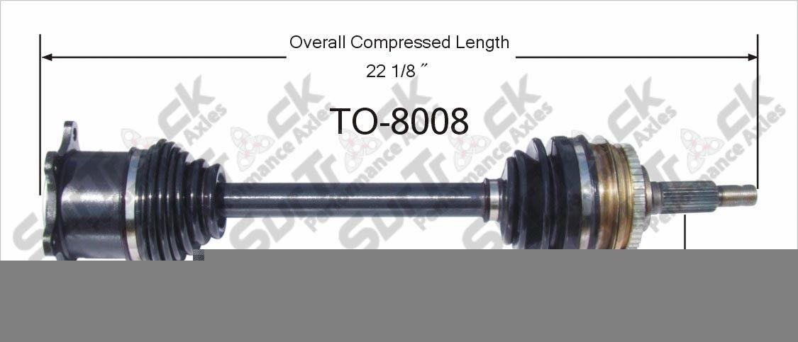 TO-8008 Eje CV - Nuevo, delantero izquierdo/derecho para 91-97 Previa AWD delantero 