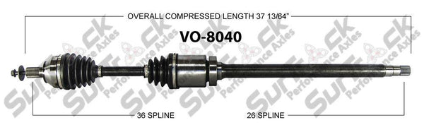 VO-8040 CV Axle Shaft - New, Front Right S40 Passengers Side Call Check
