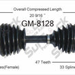 Lado del conductor Z34 LTZ GM-8128 Eje CV - Nuevo, delantero izquierdo 