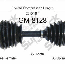 Lado del conductor Z34 LTZ GM-8128 Eje CV - Nuevo, delantero izquierdo 