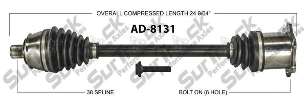 AD-8131 CV Axle Shaft - New, Front Left 07-10 Fits A8 Quattro 4.2L D/S Front
