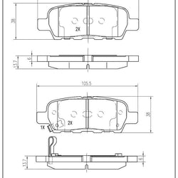 Dash 4 Brake CD1288 Pastilla de freno de disco - Pastillas de freno de cerámica, traseras 