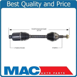 Eje delantero derecho CV para 08-10 FWD Town & Country 4.0L REF# NCV12585 