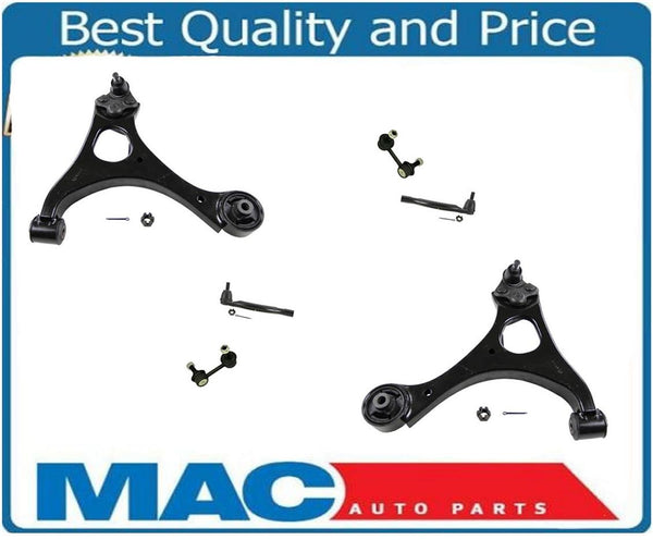 Control Arm Arms Ball Joints Tie Rods 6 Pc Kit for 06-11 Honda Civic 1.8L 1.3L S