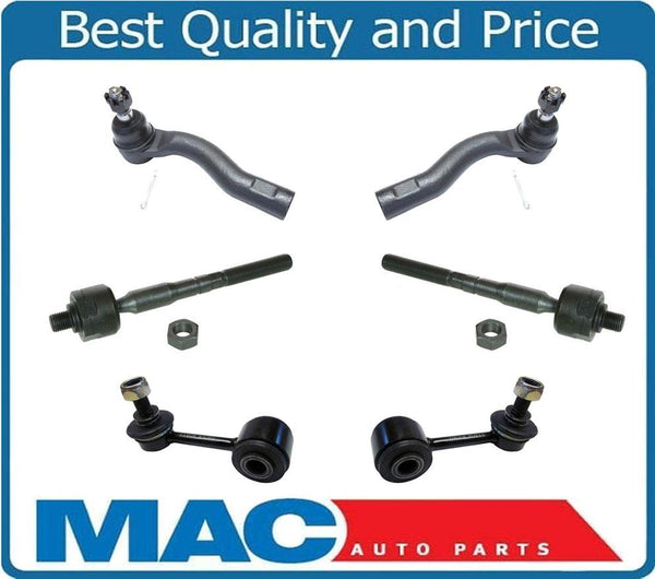 6Pc Chassis Kit Tie Rods Sway Bar Links for 10-12 Fusion 11-12 MKZ 10-11 Milan