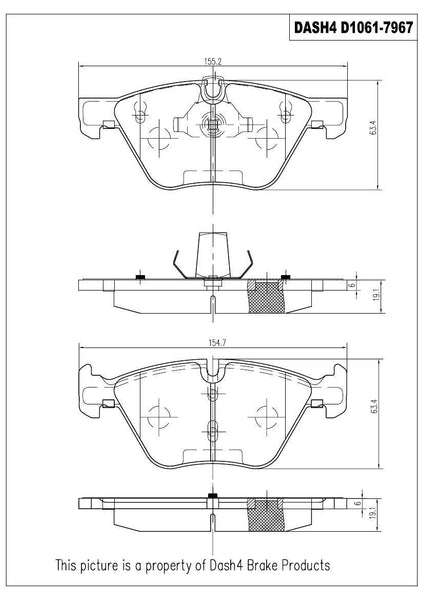 CD1061 Disc Brake Pad - Ceramic Brake Pads, Front Fits For 08-13 128i