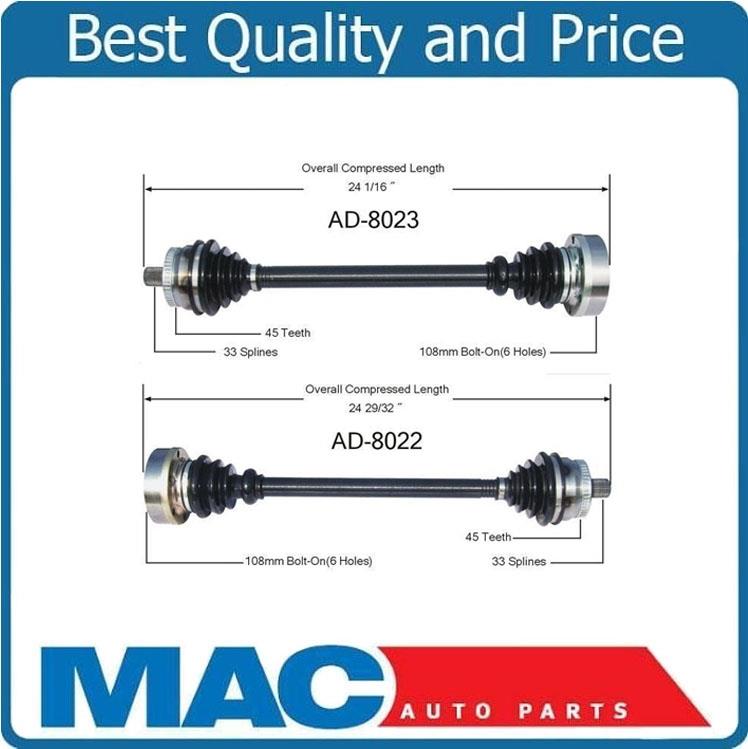 Brand New Set Front Driver & Passenger Side CV Axle Fits A4 97-01 Passat 98-01