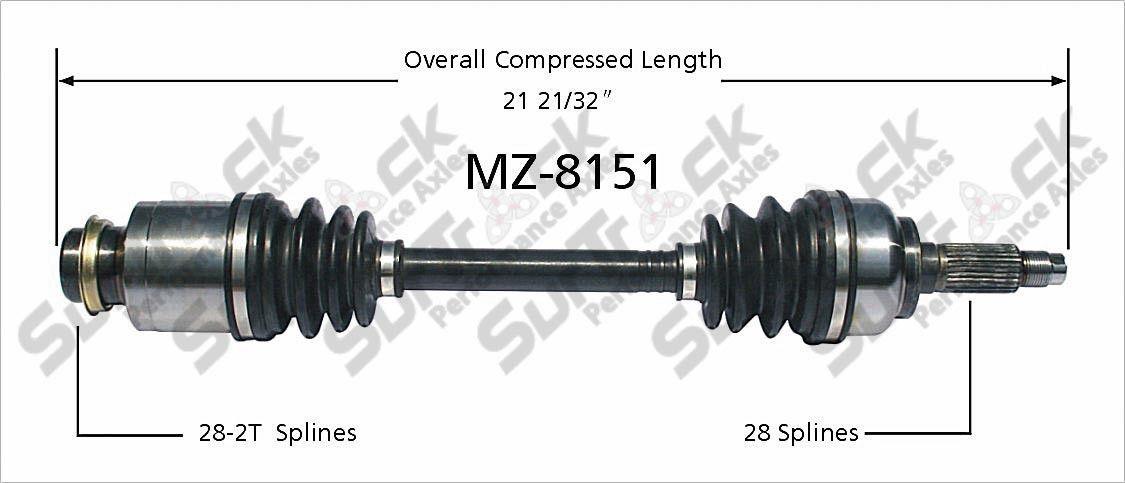 CV Axle Shaft-New Front Right SurTrack MZ-8151 Passengers Side