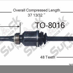 1998-2000 Toyota Sienna P/S Nuevo eje de transmisión CV TO-8016 