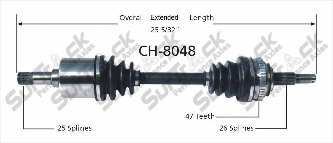 SurTrack CH-8048 CV Eje delantero Nuevo para Chrysler Labaron 87-94 